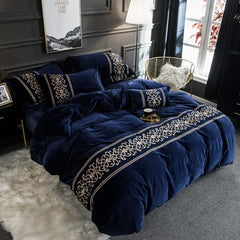 Brooklyn Velvet Royal Duvet Cover & Shams - Blue