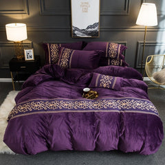 Brooklyn Velvet Royal Duvet Cover & Shams - Purple