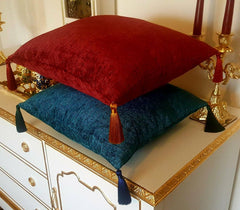 Cushion cover velvet Blue & red