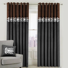 2 Pc Double Tone Premium Velvet Luxury Curtains