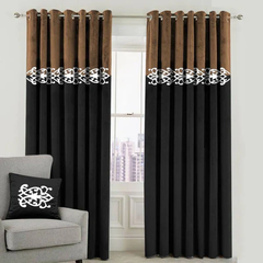 2 Pc Double Tone Premium Velvet Luxury Curtains