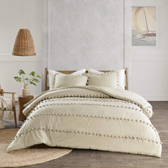 Luxury Pure Cotton Pom-Pom Bedding Set-3 Pc
