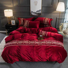 Brooklyn Velvet Royal Duvet Cover & Shams-Cherry Red