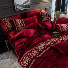 Brooklyn Velvet Royal Duvet Cover & Shams-Cherry Red