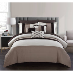 6 Pcs Beige & White Stripe Duvet set
